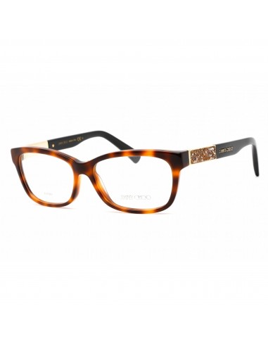 Jimmy Choo Women's Eyeglasses - Full Rim Cat Eye Havana/Black Frame | JC110 06VL 00 brillant des détails fins