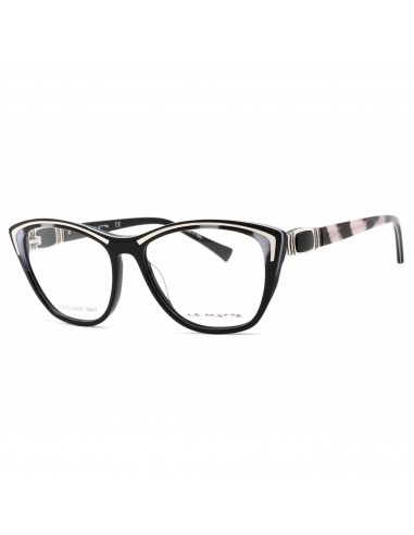 La Matta Women's Eyeglasses - Full Rim Cat Eye Black/White Grey Frame | LMV3304 C2 2024