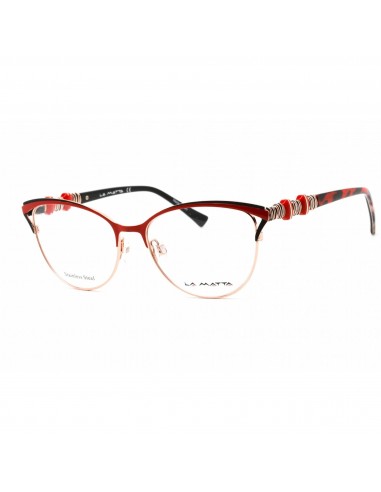 La Matta Women's Eyeglasses - Full Rim Cat Eye Red and Gold Metal Frame | LMV3308 C3 l'évolution des habitudes 