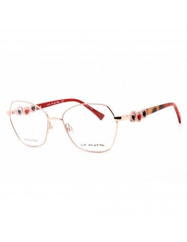 La Matta Women's Eyeglasses - Full Rim Butterfly Pale Pink/Gold Frame | LMV3317 C3 la livraison gratuite