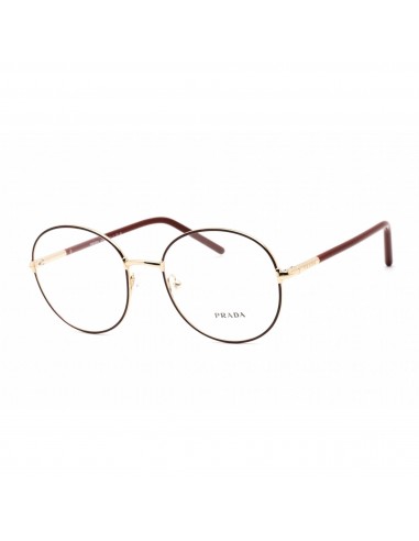 Prada Women's Eyeglasses - Round Pale Gold/Bordeaux Metal Frame | 0PR 55WV 09P1O1 online