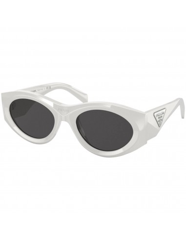 Prada Women's Sunglasses - Talc Plastic Oval Frame Dark Grey Lens | 20ZS 1425S0 À commander