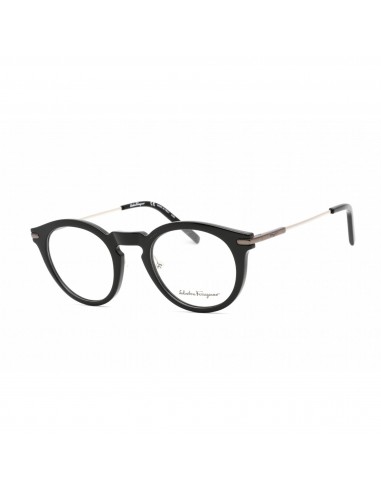 Salvatore Ferragamo Men's Eyeglasses - Full Rim Round Black Plastic Frame | SF2906 001 sur le site 