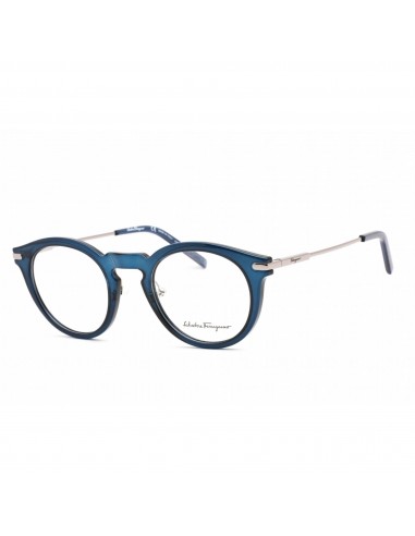 Salvatore Ferragamo Men's Eyeglasses - Round Crystal Navy Plastic Frame | SF2906 420 est présent 