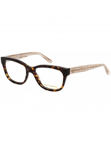 Tory Burch Unisex Eyeglasses - Rectangular Dark Tortoise Plastic Frame | TY2090 1741 de la marque