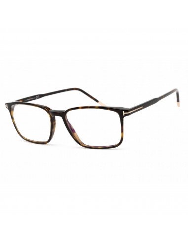 Tom Ford Men's Eyeglasses - Rectangular Shape Dark Havana Plastic Frame | FT5607-B 052 la chaussure