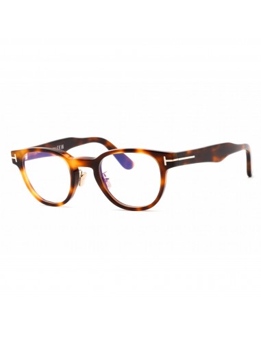 Tom Ford Men's Eyeglasses - Round Shape Blonde Havana Plastic Frame | FT5783-D-B 053 votre