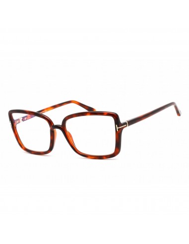 Tom Ford Women's Eyeglasses - Butterfly Shape Red Havana Plastic Frame | FT5813-B 054 livraison gratuite