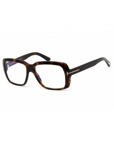 Tom Ford Men's Eyeglasses - Rectangular Shape Dark Havana Plastic Frame | FT5822-B 052 livraison gratuite