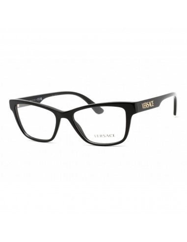 Versace Women's Eyeglasses - Clear Lens Cat Eye Black Plastic Frame | 0VE3316 GB1 brillant des détails fins