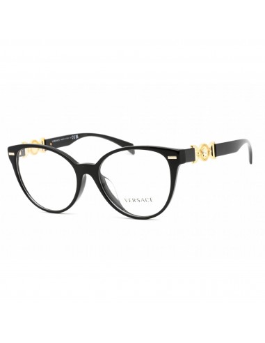 Versace Women's Eyeglasses - Full Rim Cat Eye Shape Black Plastic Frame | 0VE3334F GB1 s'inspire de l'anatomie humaine