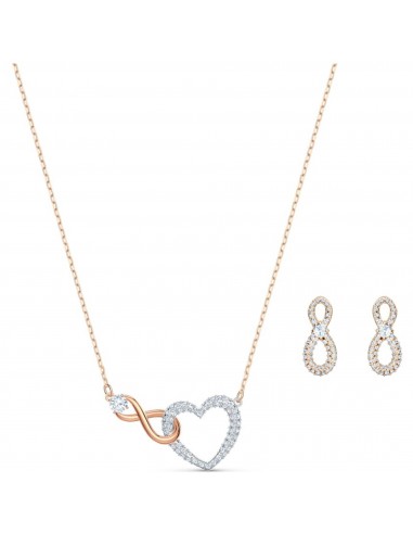 Swarovski Women's Necklace Set - Swarovski Infinity Heart Rose Gold | 5521040 le des métaux précieux