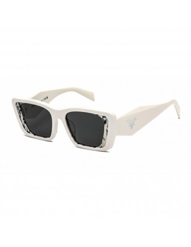 Prada Women's Sunglasses - White/Havana Black Cat Eye Shape Frame | 0PR 08YSF 02V5S0 brillant des détails fins