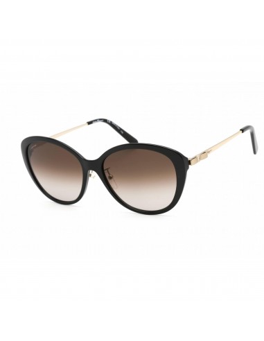 Salvatore Ferragamo Women's Sunglasses - Black Injected Propionate Oval | SF973SA 001 destockage