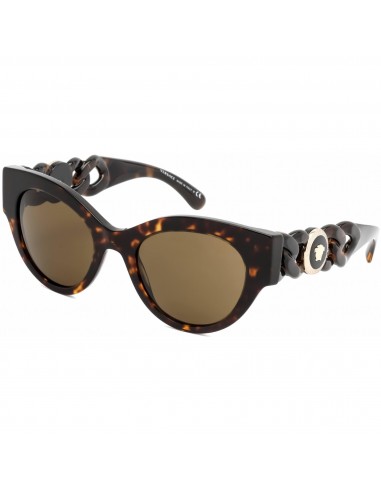 Versace Women's Sunglasses - Full Rim Havana Plastic Cat Eye Frame | VE4408 108/73 en ligne des produits 