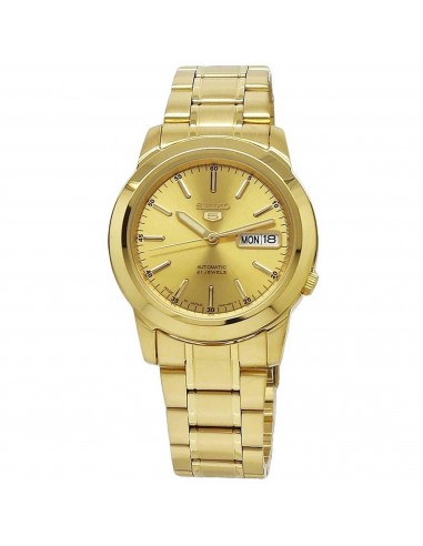 Seiko Men's Watch - Series 5 Automatic Champagne Dial Yellow Gold Steel | SNKE56J1 offre 