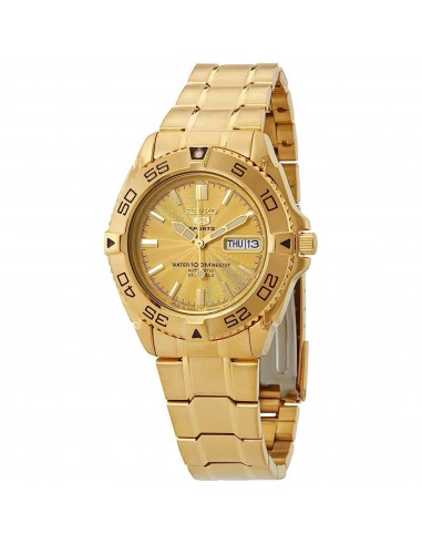 Seiko Men's Watch - 5 Sports Automatic Gold Dial Stainless Steel Bracelet | SNZB26J1 de France