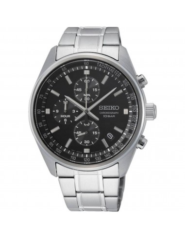 Seiko Men's Watch - Chronograph Black Dial Silver Stainless Steel Bracelet | SSB379P1 acheter