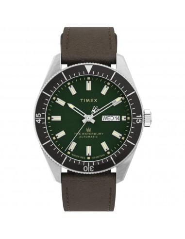 Timex Men's Watch - The Waterbury Automatic Green Dial Leather Strap TW2V24700 online