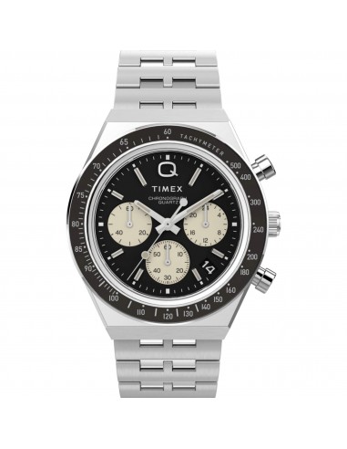 Timex Men's Watch - Q Chronograph Rotating Bezel Black and Cream Dial | TW2V42600 ouvre sa boutique