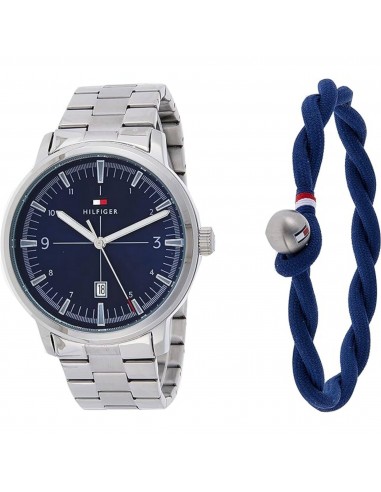 Tommy Hilfiger Men's Watch and Bracelet Gift Set - Silver Steel Bracelet | 2770149 Venez découvrir notre 