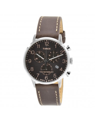 Timex Men's Watch - Waterbury Chronograph Date Display Black Dial Strap | TW2T28200VQ le concept de la Pate a emporter 