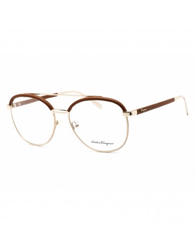 Salvatore Ferragamo Women's Eyeglasses - Gold/Brown Round Shape Frame | SF2195L 704 soldes