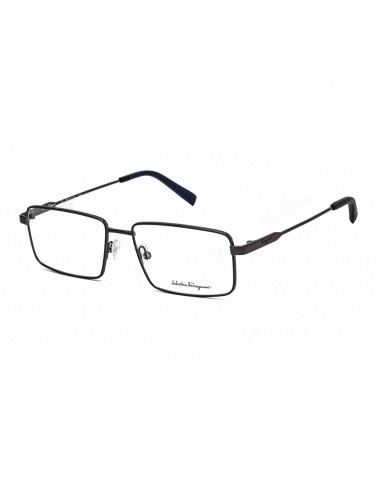 Salvatore Ferragamo Men's Eyeglasses - Shiny Dark Gunmetal Metal Frame | SF2206 015 de pas cher