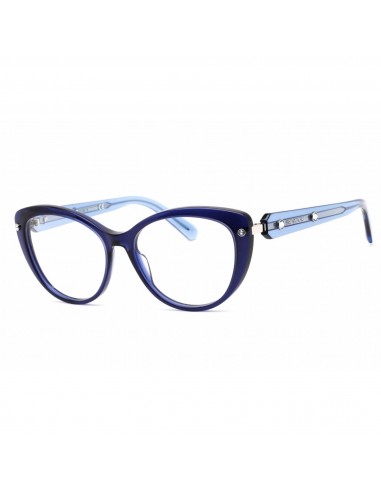 Swarovski Men's Eyeglasses - Full Rim Shiny Blue Plastic Cat Eye Frame | SK5477 090 basket pas cher