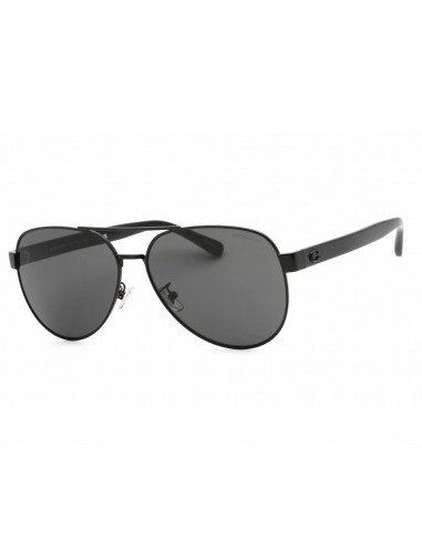 Coach Women's Sunglasses - Black Metal Aviator Shape Frame Grey Lens | 0HC7143 900387 la chaussure