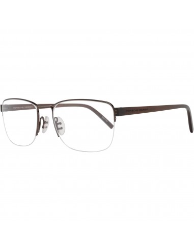 Porsche Unisex Eyeglasses - Brown Metal Square Frame Demo Lens | PORSCHE P8357 D Economisez 