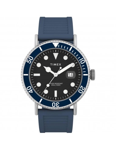 Timex Men's Watch - Portside Rotating Bezel Black Dial Blue Resin Strap | TW2W16600 Les magasins à Paris