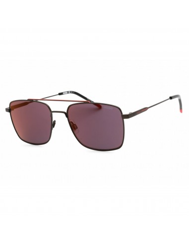 Hugo Men's Sunglasses - Matte Black Red Rectangular Metal Frame | HG 1177/S 0BLX AO brillant des détails fins