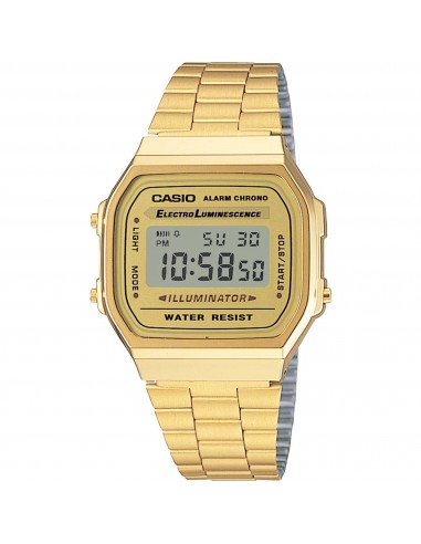 Casio Unisex Digital Watch - Vintage Gold Dial Stainless Steel Bracelet | A168WG-9VT solde