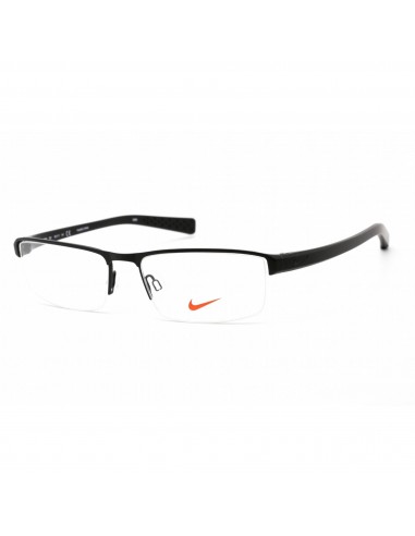 Nike Unisex Eyeglasses - Half Rim Satin Black Rectangular Metal | NIKE 8097 (001) les muscles