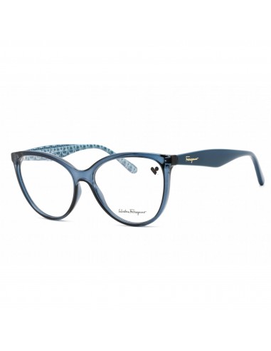 Salvatore Ferragamo Women's Eyeglasses - Transparent Blue Cat Eye Frame | SF2933 456 basket pas cher