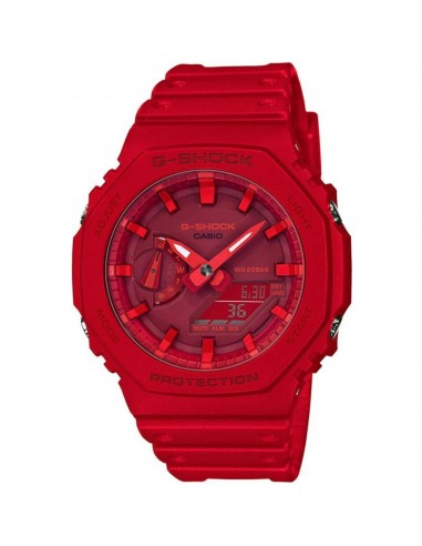 Casio Men's Ana Digi Watch - G-Shock 2100 Series Alarm Red Resin Strap | GA2100-4A ou a consommer sur place