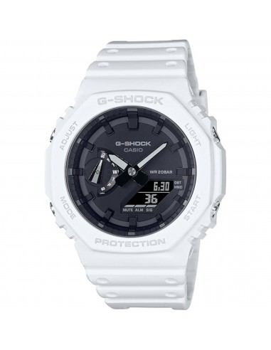 Casio Men's Ana Digi Watch - G-Shock 2100 Series Alarm White Resin Strap | GA2100-7A à prix réduit toute l'année