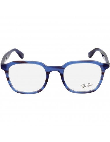 Ray Ban Unisex Eyeglasses - Shiny Stripe Blue Plastic Square | RAY BAN 0RX5390 8053 prix pour 