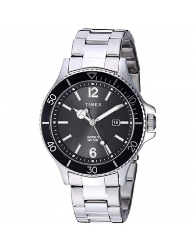 Timex Men's Watch - Harborside Quartz Black Dial Silver Tone Bracelet | TW2R64600JT Paris Déstockage Promo