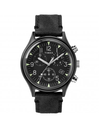 Timex Men's Watch - MK1 Quartz Chronograph Black Dial Fabric Strap | TW2R68700VQ brillant des détails fins