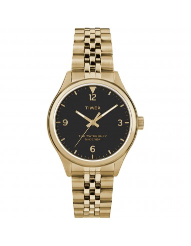 Timex Women's Watch - Waterbury Quartz Black Dial Yellow Gold Bracelet | TW2R69300VQ Véritable concentré