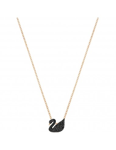 Swarovski Women's Pendant with Chain - Iconic Swan Black Rose Gold, Small | 5204133 ouvre sa boutique