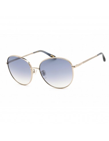 Chopard Men's Sunglasses - Full Rim Shiny Light Gold Metal Oval Frame | SCHF75V 594B destockage