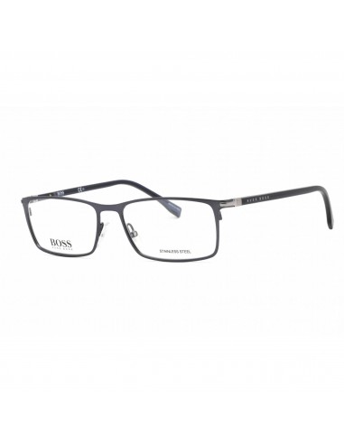 Hugo Boss Men's Eyeglasses - Full Rim Matte Blue Metal Rectangular | 1006 0FLL 00 outlet