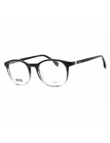 Hugo Boss Men's Eyeglasses - Full Rim Black Horn Plastic Round | BOSS 1437 037N 00 paiement sécurisé