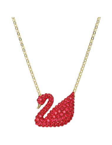 Swarovski Women's Pendant - Iconic Swan Bright Red Crystals Gold Tone Plated | 5465400 de votre