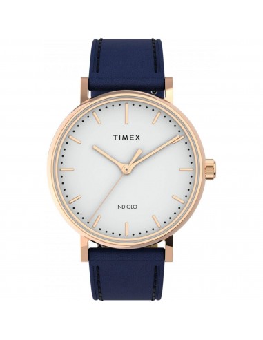 Timex Women's Watch - Fairfield White Dial Blue Leather Strap Quartz | TW2U95900VQ Jusqu'à 80% De Réduction