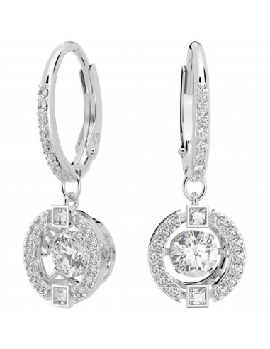 Swarovski Women's Earrings - Sparkling Dance Round Cut White Rhodium Plated | 5504652 Livraison rapide