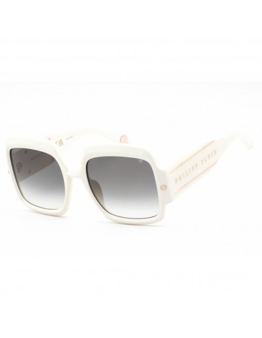 Philipp Plein Women's Sunglasses - Full Rim White Plastic Rectangular | SPP038M 03GF la livraison gratuite